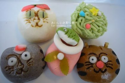 稲豊園の猫まんじゅう（クリスマス）
