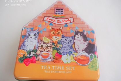 アフタヌーンティの猫紅茶缶