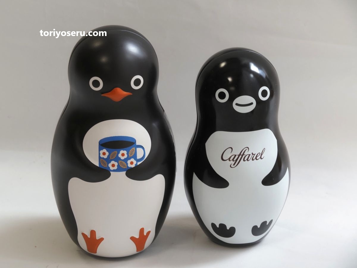 ペンギン缶がかわいい。カファレルのペンギン缶、喫茶ペンギンのペンギン缶チョコレート