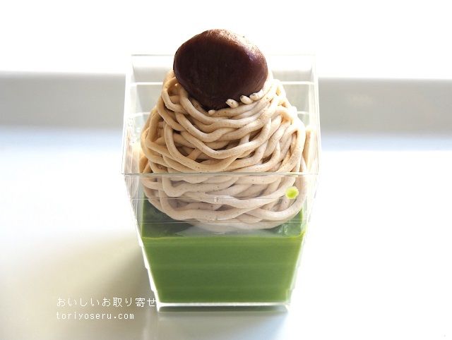 東山茶寮の栗のモンブラン抹茶プリン