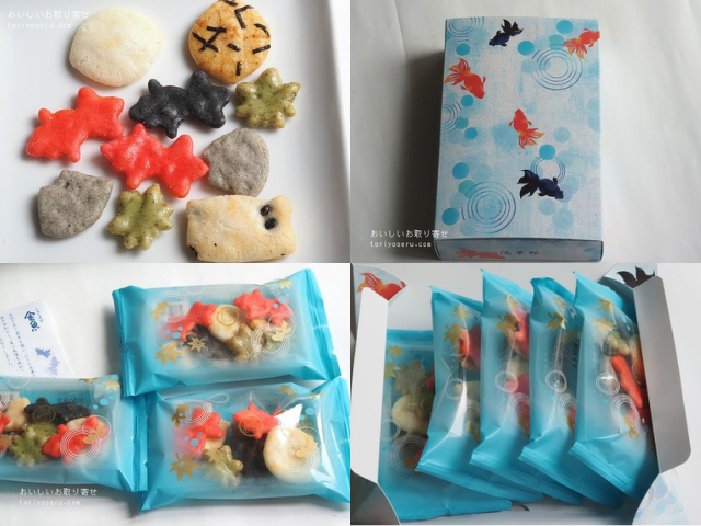 夏の贈り物に最適。涼しげな金魚が泳ぐ金魚モチーフのお菓子。満果惣のふきよせ金魚(夏限定)