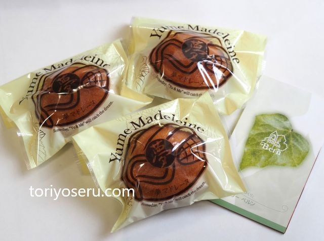 甲子園のお土産に。グローブの形の可愛いお菓子。ベルンの夢マドレーヌ